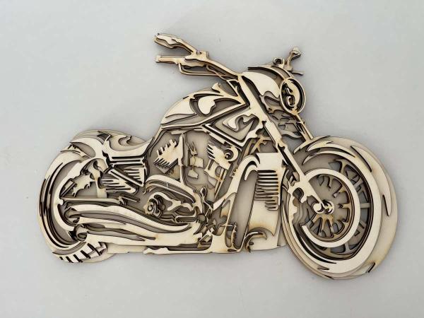 V-ROD Motorrad als Wandbild - Holzbausatz natur belassen